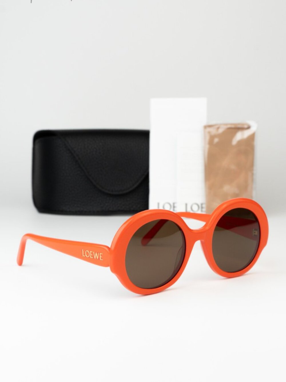 Loewe Women Sunglasses Orange Brown Round LW40135I 42E NEW AUTHENTIC